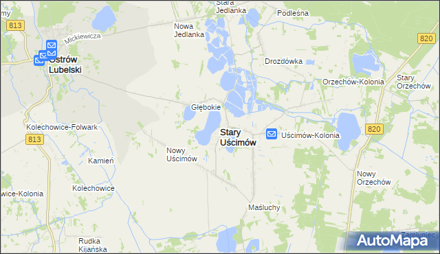 mapa Stary Uścimów, Stary Uścimów na mapie Targeo