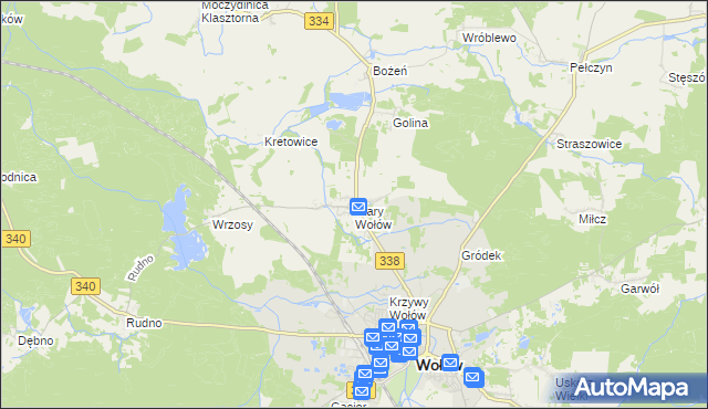 mapa Stary Wołów, Stary Wołów na mapie Targeo