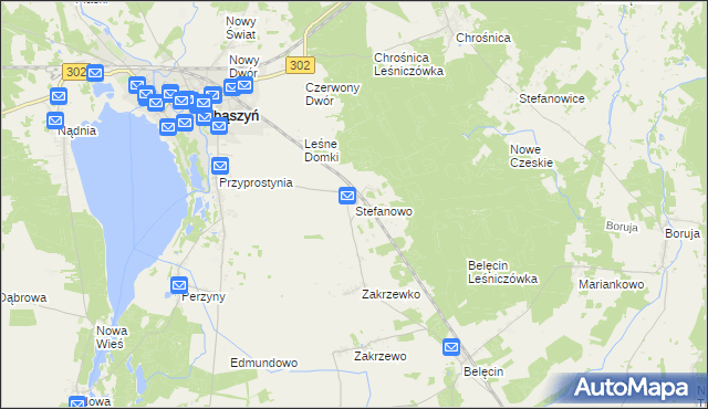 mapa Stefanowo gmina Zbąszyń, Stefanowo gmina Zbąszyń na mapie Targeo