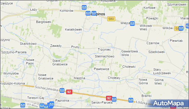 mapa Stelmachowo gmina Leszno, Stelmachowo gmina Leszno na mapie Targeo