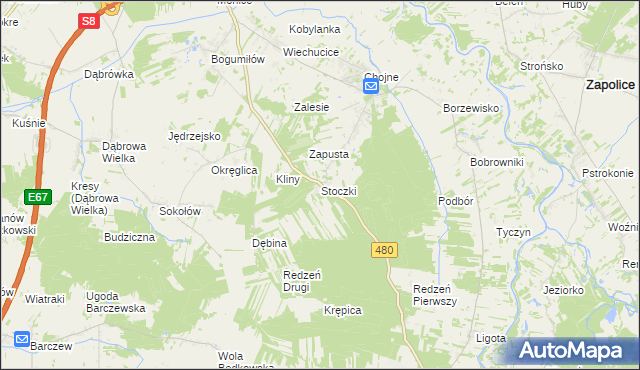 mapa Stoczki gmina Sieradz, Stoczki gmina Sieradz na mapie Targeo