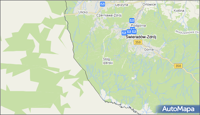 mapa Stóg Izerski, Stóg Izerski na mapie Targeo