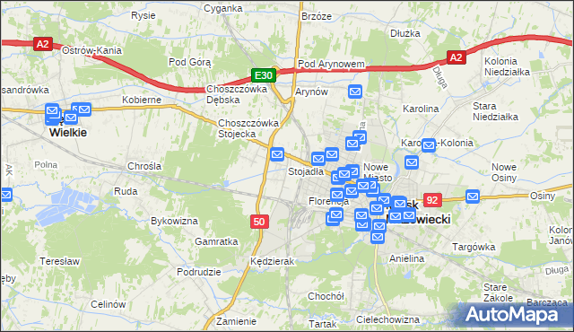 mapa Stojadła, Stojadła na mapie Targeo