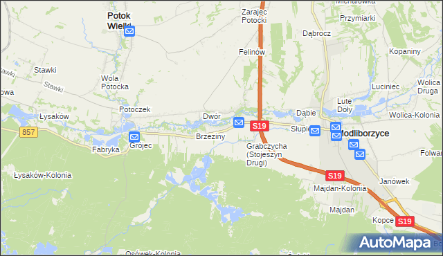 mapa Stojeszyn Drugi, Stojeszyn Drugi na mapie Targeo