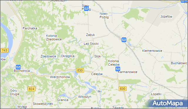 mapa Stok gmina Końskowola, Stok gmina Końskowola na mapie Targeo