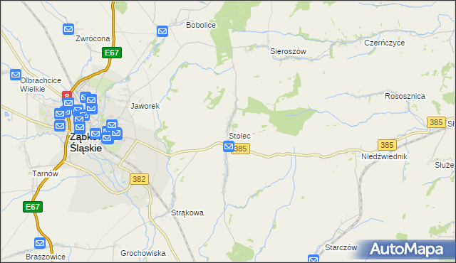 mapa Stolec gmina Ząbkowice Śląskie, Stolec gmina Ząbkowice Śląskie na mapie Targeo