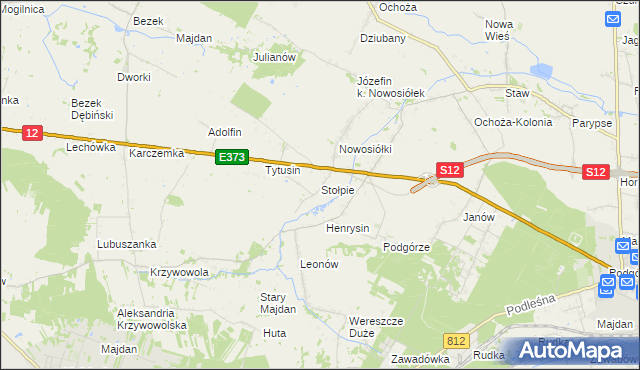 mapa Stołpie gmina Chełm, Stołpie gmina Chełm na mapie Targeo