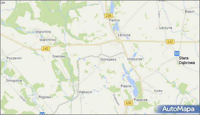 mapa Storkówko, Storkówko na mapie Targeo