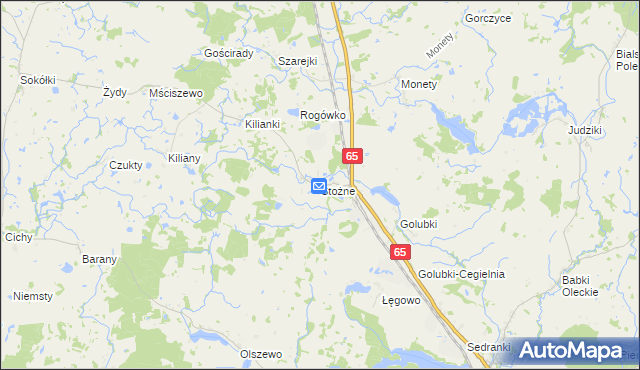 mapa Stożne gmina Kowale Oleckie, Stożne gmina Kowale Oleckie na mapie Targeo