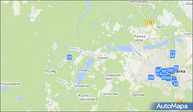 mapa Straduń, Straduń na mapie Targeo