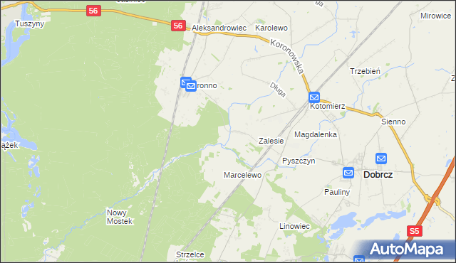 mapa Stronno gmina Koronowo, Stronno gmina Koronowo na mapie Targeo