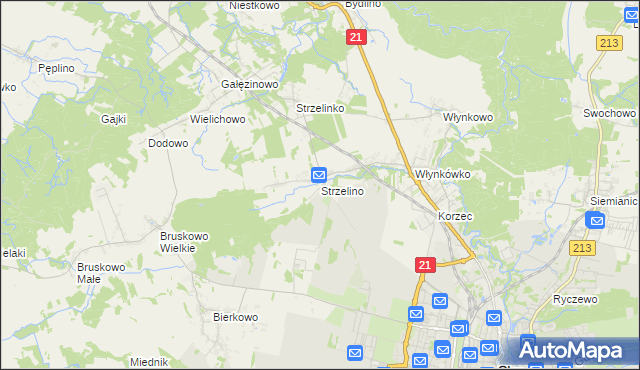 mapa Strzelino, Strzelino na mapie Targeo
