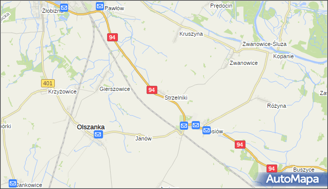 mapa Strzelniki gmina Lewin Brzeski, Strzelniki gmina Lewin Brzeski na mapie Targeo