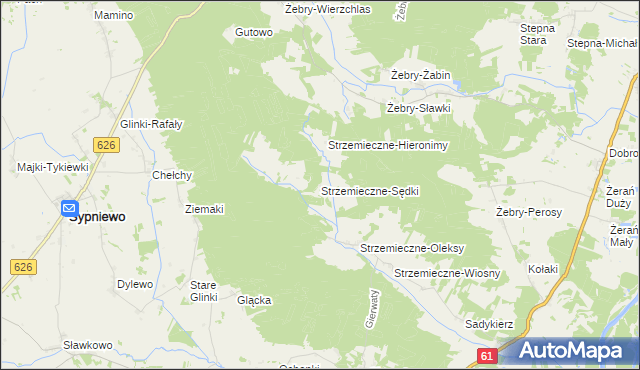 mapa Strzemieczne-Sędki, Strzemieczne-Sędki na mapie Targeo
