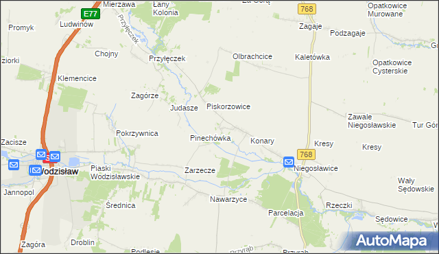 mapa Strzeszkowice, Strzeszkowice na mapie Targeo