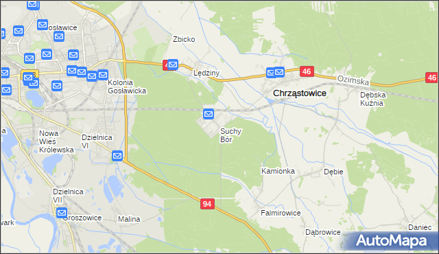 mapa Suchy Bór, Suchy Bór na mapie Targeo