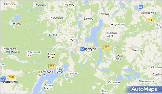 mapa Sulęczyno, Sulęczyno na mapie Targeo