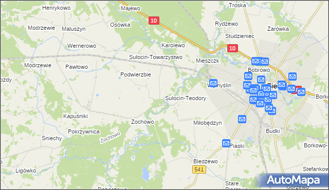 mapa Sułocin-Teodory, Sułocin-Teodory na mapie Targeo