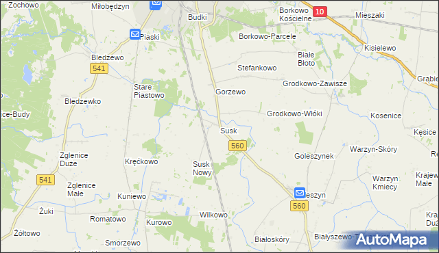 mapa Susk, Susk na mapie Targeo