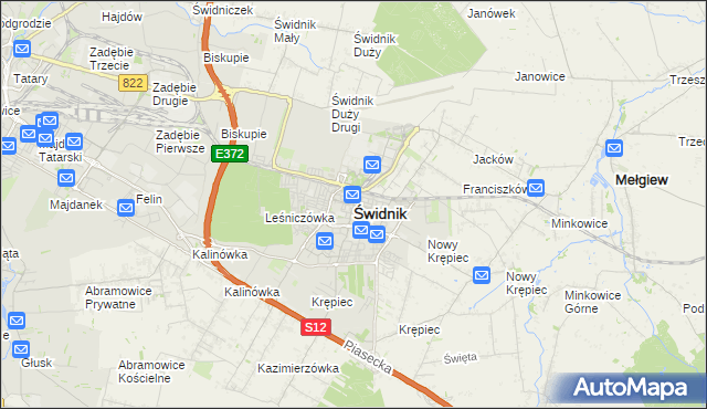 mapa Świdnika, Świdnik na mapie Targeo