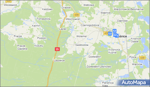 mapa Świebodów, Świebodów na mapie Targeo
