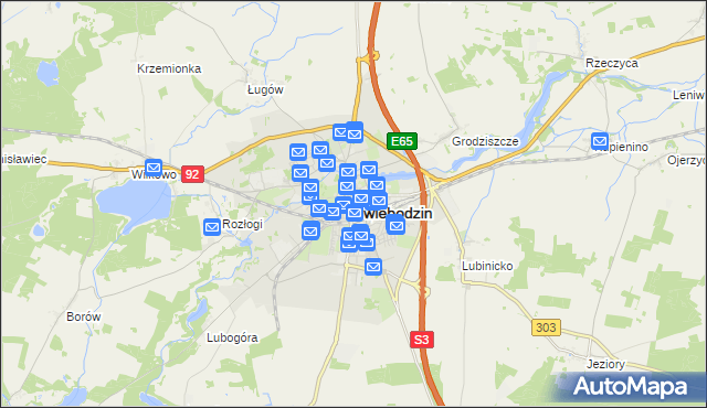 mapa Świebodzin, Świebodzin na mapie Targeo