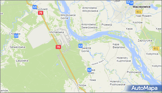 mapa Świerże Górne, Świerże Górne na mapie Targeo