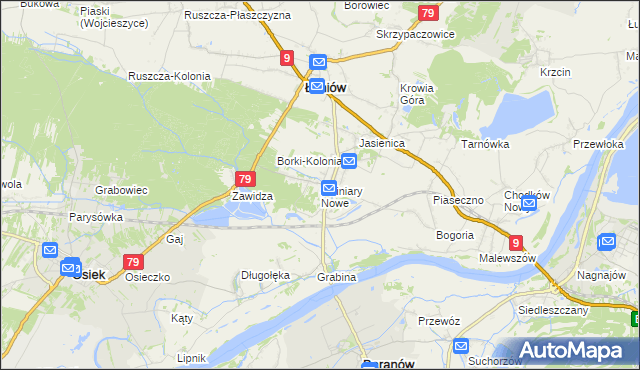 mapa Świniary Nowe, Świniary Nowe na mapie Targeo