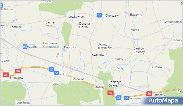 mapa Świnków gmina Krotoszyn, Świnków gmina Krotoszyn na mapie Targeo