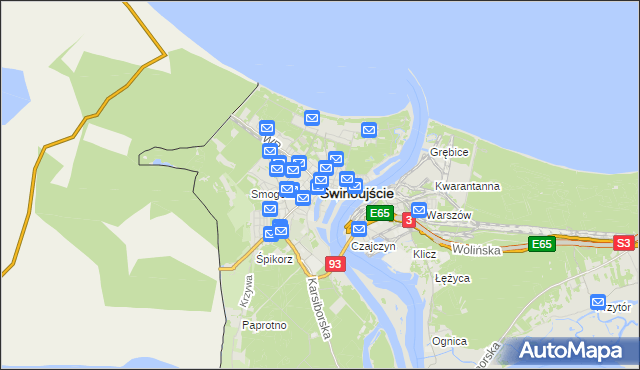 mapa Świnoujście, Świnoujście na mapie Targeo