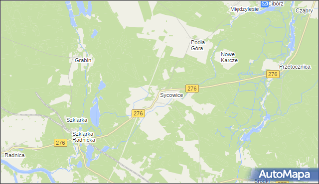 mapa Sycowice, Sycowice na mapie Targeo