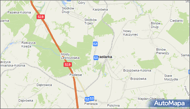 mapa Szastarka, Szastarka na mapie Targeo