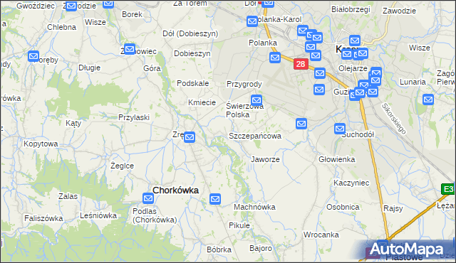 mapa Szczepańcowa, Szczepańcowa na mapie Targeo