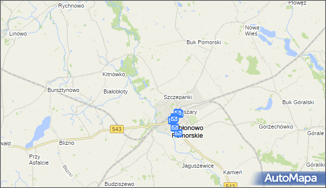 mapa Szczepanki gmina Jabłonowo Pomorskie, Szczepanki gmina Jabłonowo Pomorskie na mapie Targeo