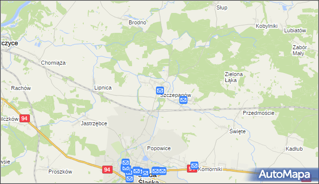 mapa Szczepanów gmina Środa Śląska, Szczepanów gmina Środa Śląska na mapie Targeo