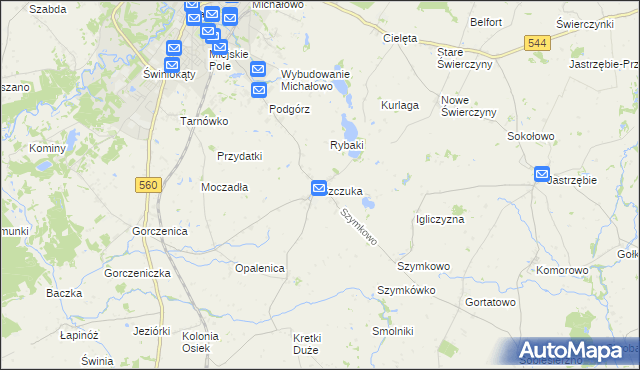 mapa Szczuka, Szczuka na mapie Targeo