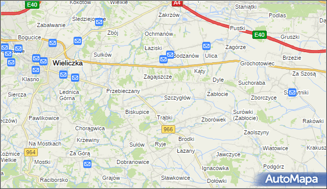 mapa Szczygłów, Szczygłów na mapie Targeo