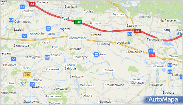 mapa Szczytniki gmina Gdów, Szczytniki gmina Gdów na mapie Targeo