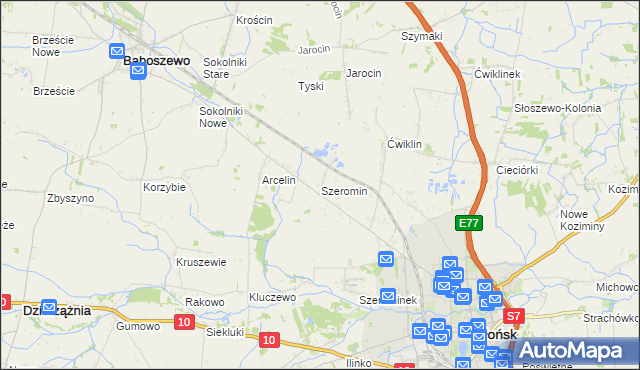 mapa Szeromin, Szeromin na mapie Targeo