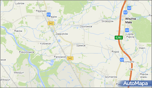 mapa Szewce gmina Wisznia Mała, Szewce gmina Wisznia Mała na mapie Targeo