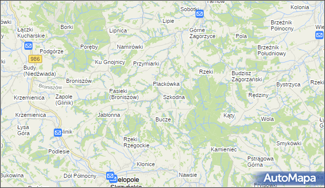 mapa Szkodna, Szkodna na mapie Targeo