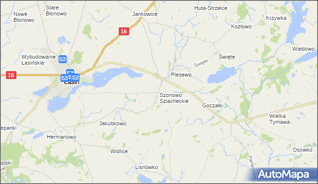 mapa Szonowo Szlacheckie, Szonowo Szlacheckie na mapie Targeo