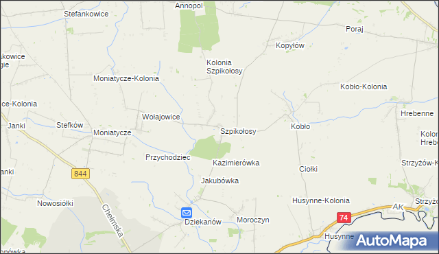mapa Szpikołosy, Szpikołosy na mapie Targeo