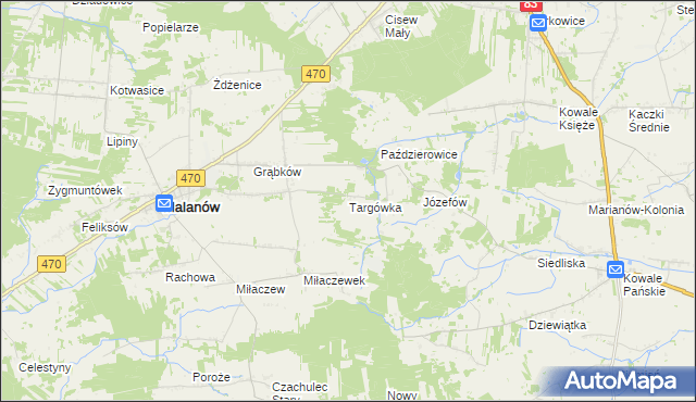 mapa Targówka gmina Malanów, Targówka gmina Malanów na mapie Targeo