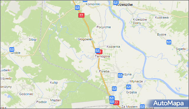 mapa Tarnogóra gmina Nowa Sarzyna, Tarnogóra gmina Nowa Sarzyna na mapie Targeo