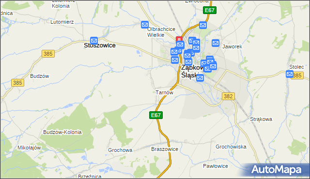mapa Tarnów gmina Ząbkowice Śląskie, Tarnów gmina Ząbkowice Śląskie na mapie Targeo