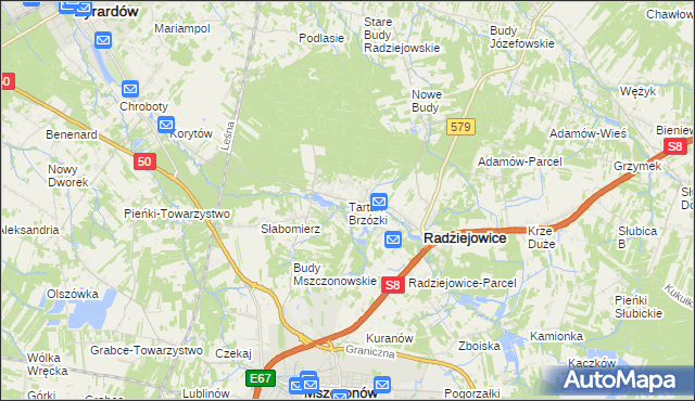 mapa Tartak Brzózki, Tartak Brzózki na mapie Targeo