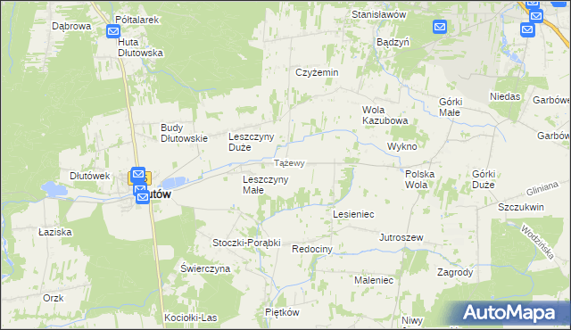 mapa Tążewy, Tążewy na mapie Targeo