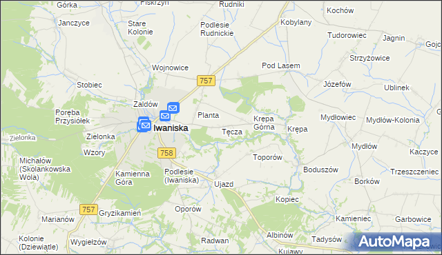 mapa Tęcza, Tęcza na mapie Targeo