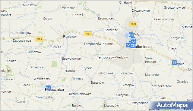 mapa Tempoczów-Rędziny, Tempoczów-Rędziny na mapie Targeo